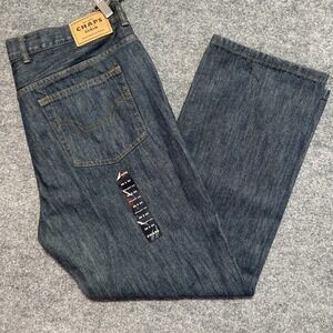 Chaps Jeans Mens 38x30‎ Blue Straight Leg Denim Dark Wash Medium Rise